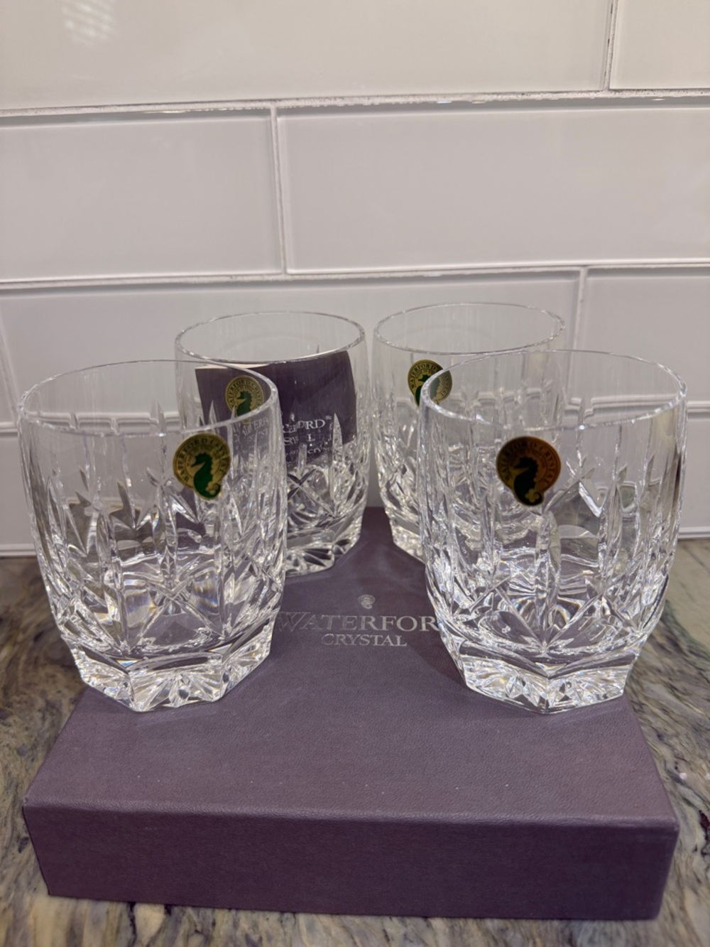 Waterford Clear Cut Crystal Tumblers in Clear